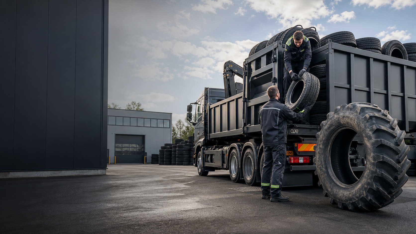 Gewerbliche Abholung von LKW- und Traktorreifen an einem Betriebshof